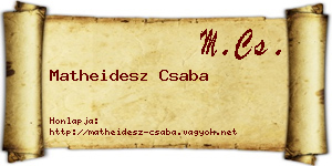Matheidesz Csaba névjegykártya