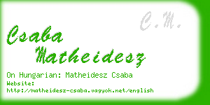 csaba matheidesz business card